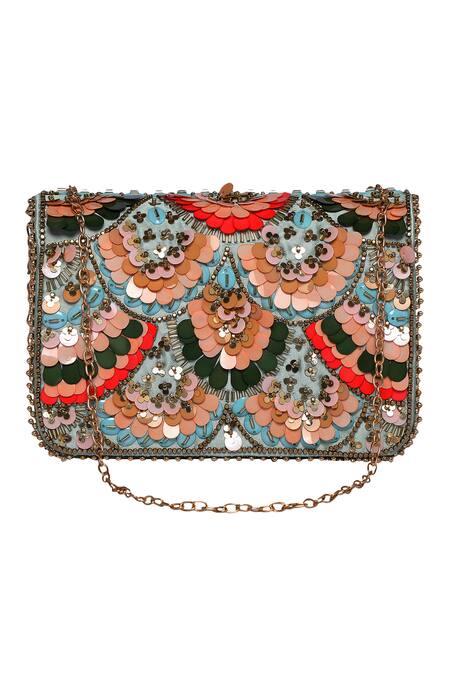 Shop Fuchsia by aashaka mehta Multi Color Sequins Embellished Sling Bag Online at Aza Fashions Shop_Fuchsia by aashaka mehta_Multi Color Sequins Embellished Sling Bag _Online_at_Aza_Fashions