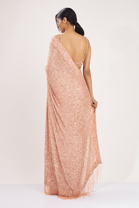 Nakul Sen Embroidered Saree with Blouse 