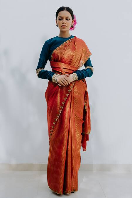 Mimamsaa Red Handloom Munga Silk Saree