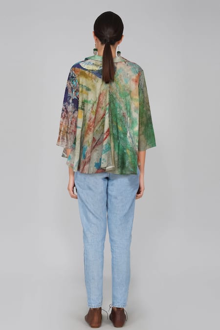 Shop Yavi Multi Color 100% Cotton Spread Collar Printed Shirt at Aza Fashions Shop_Yavi_Multi Color 100% Cotton Spread Collar Printed Shirt _at_Aza_Fashions