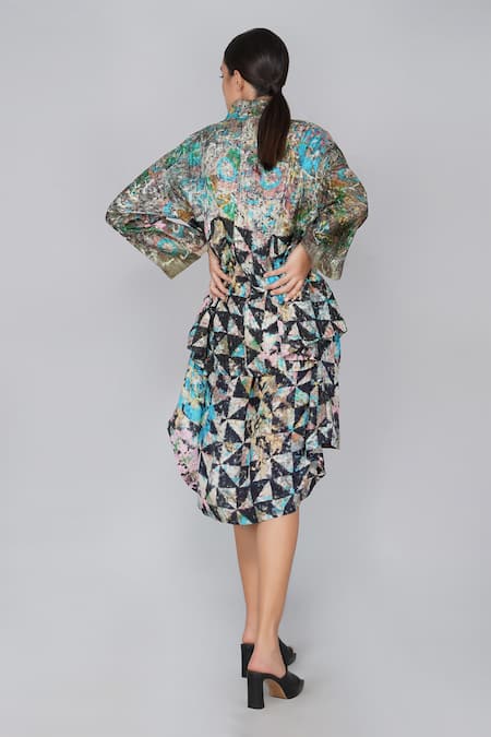 Shop Yavi Multi Color 100% Silk Open Printed Jacket at Aza Fashions Shop_Yavi_Multi Color 100% Silk Open Printed Jacket _at_Aza_Fashions