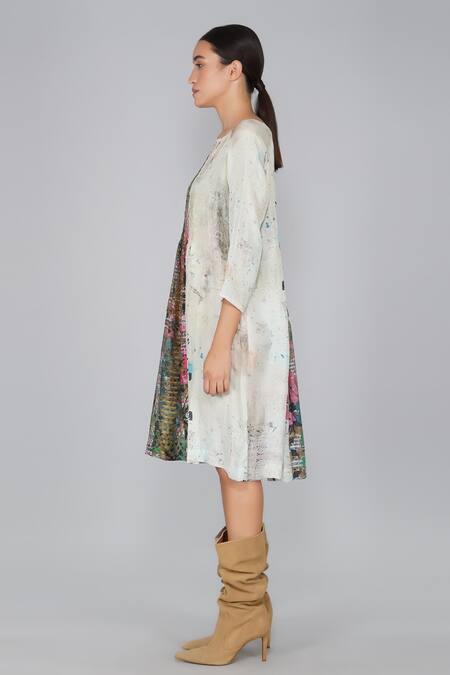 Shop Yavi Multi Color 100% Cotton Round Printed Dress Online at Aza Fashions Shop_Yavi_Multi Color 100% Cotton Round Printed Dress _Online_at_Aza_Fashions