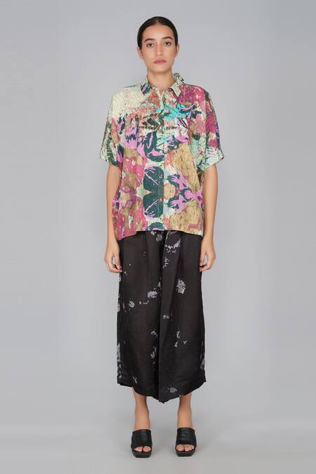 Buy Yavi Multi Color 100% Cotton Shirt Collar Printed Online at Aza Fashions Buy_Yavi_Multi Color 100% Cotton Shirt Collar Printed _Online_at_Aza_Fashions