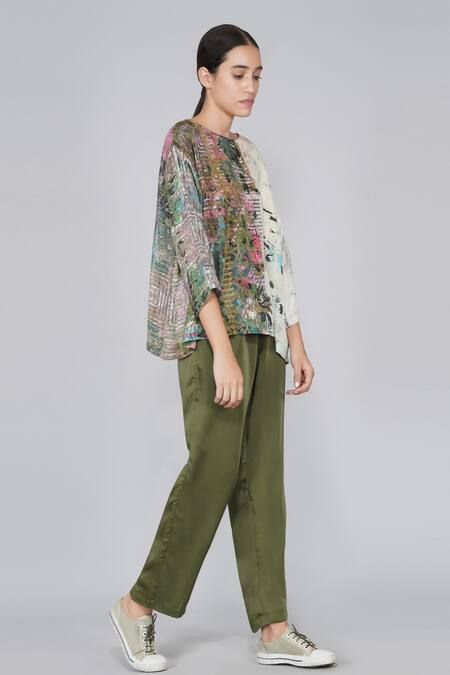 Buy Yavi Multi Color 100% Silk Round Printed Top Online at Aza Fashions Buy_Yavi_Multi Color 100% Silk Round Printed Top _Online_at_Aza_Fashions