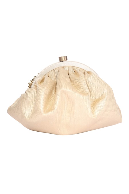 Shop 5elements Beige Embroidered Embellished Clutch at Aza Fashions Shop_5elements_Beige Embroidered Embellished Clutch _at_Aza_Fashions
