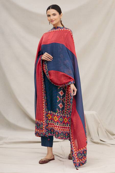 Meghna Panchmatia Red Chanderi Silk Dupatta Online at Aza Fashions Meghna Panchmatia_Red Chanderi Silk Dupatta _Online_at_Aza_Fashions