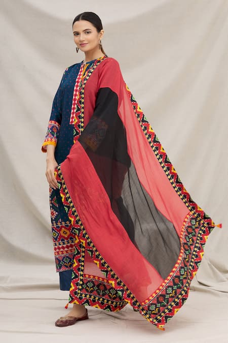 Meghna Panchmatia Pink Chanderi Silk Dupatta 