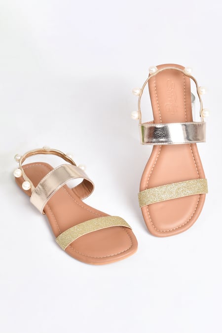 new look gold flat sandals