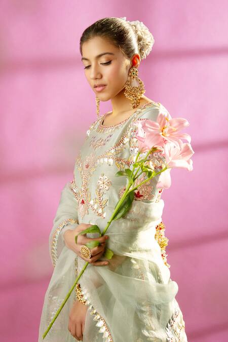 Buy Rachit Khanna Grey Raw Silk Boat Embroidered Kurta Set Online at Aza Fashions Buy_Rachit Khanna_Grey Raw Silk Boat Embroidered Kurta Set _Online_at_Aza_Fashions