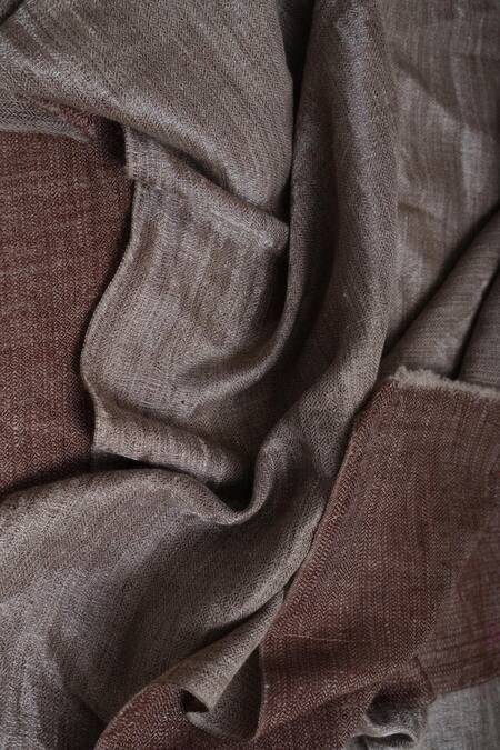 Buy_Dusala_Grey Pashmina Colorblock Reversible Shawl_Online_at_Aza_Fashions