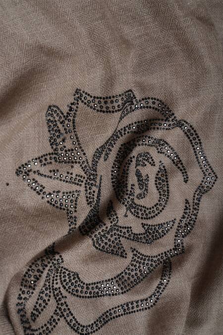 Dusala Brown Pashmina Embellished Stole 3