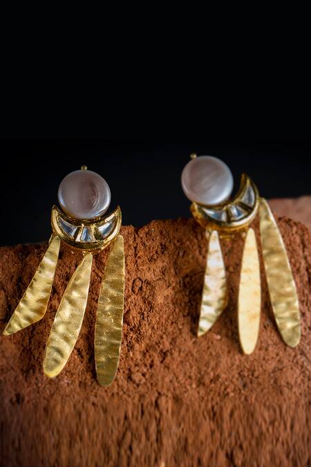 Joules By Radhika Gold Plated Hydro Polki Yara Handmade Danglers 2