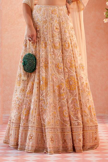 Shop Ridhi Mehra White Net Embroidery U Neck Gamila Bridal Lehenga Set Online at Aza Fashions Shop_Ridhi Mehra_White Net Embroidery U Neck Gamila Bridal Lehenga Set _Online_at_Aza_Fashions