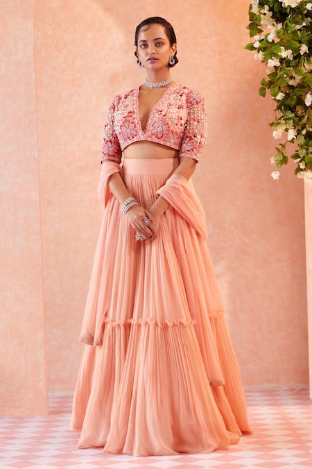 Ridhi Mehra Suzzone Tiered Bridal Lehenga Set 