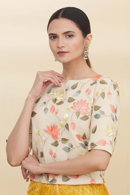 Pranay Baidya Floral Embroidered Blouse 