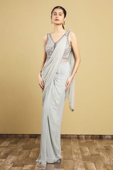 ARPAN VOHRA Embellished Saree Gown 