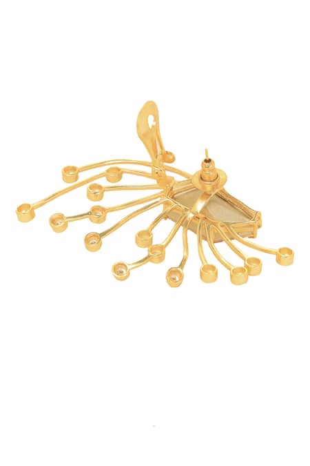 Buy_Esme By Aashna Dalmia_Gold Plated Diamonds Structured Tentacle Earrings _Online_at_Aza_Fashions