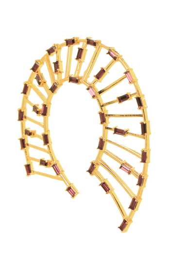 ESME_Gold Plated Crystals Swarovski Horseshoe Earrings _at_Aza_Fashions