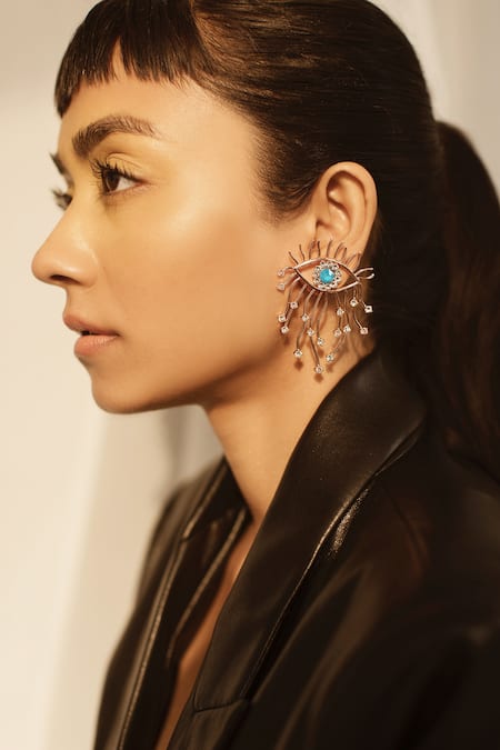 Esme by Aashna Dalmia Evil Eye Studded Earrings 