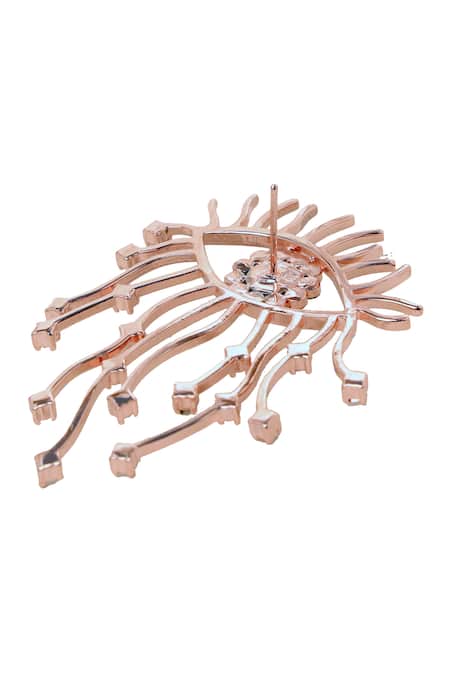 Esme By Aashna Dalmia_Gold Plated Crystals, Stones Evil Eye Studded Earrings_at_Aza_Fashions