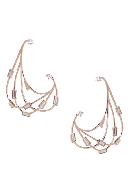 Esme by Aashna Dalmia Gold Plated Crystals Studded Earrings 