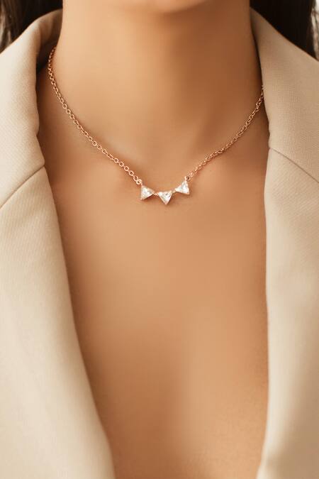 Esme By Aashna Dalmia_Gold Plated Crystals Swarovski Pendant Necklace _Online_at_Aza_Fashions