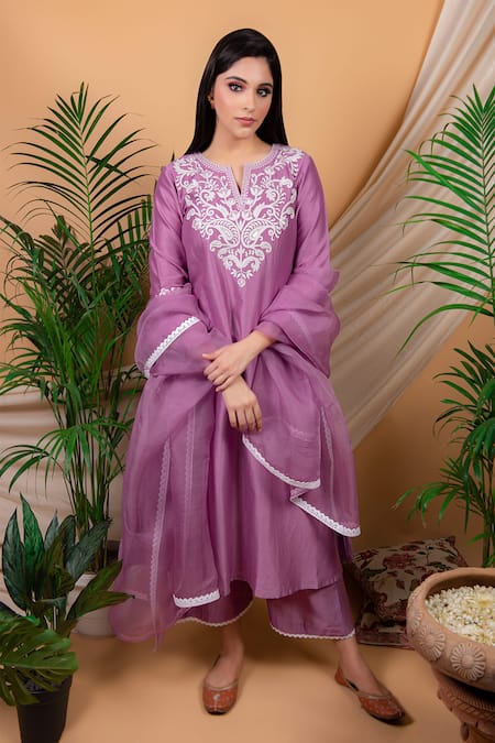 Priya Chaudhary Chanderi Silk Kurta Set For Kids