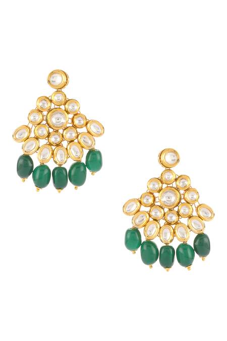 Buy_Aakarsha By Ajay_Gold Plated Pearls, Stones Kundan Layered Necklace Set_Online_at_Aza_Fashions