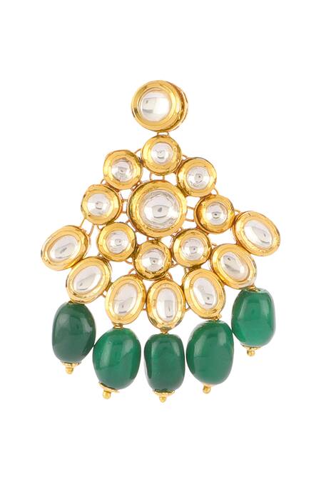 Aakarsha By Ajay_Gold Plated Pearls, Stones Kundan Layered Necklace Set_at_Aza_Fashions