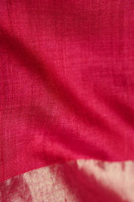Buy Kasturi Kundal Pink Pure Tussar Silk Saree Online at Aza Fashions Buy_Kasturi Kundal_Pink Pure Tussar Silk Saree_Online_at_Aza_Fashions