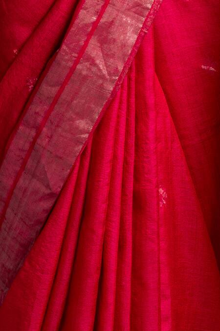 Shop Kasturi Kundal Pink Pure Tussar Silk Saree Online at Aza Fashions Shop_Kasturi Kundal_Pink Pure Tussar Silk Saree_Online_at_Aza_Fashions