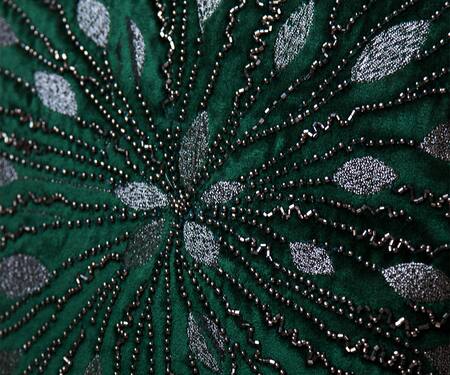 The 7 Dekor_Green Viscose Embroidered Cushion Cover Single Pc_at_Aza_Fashions