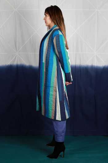 KA-Sha_Multi Color Upcycled Patchwork Jacket_Online_at_Aza_Fashions