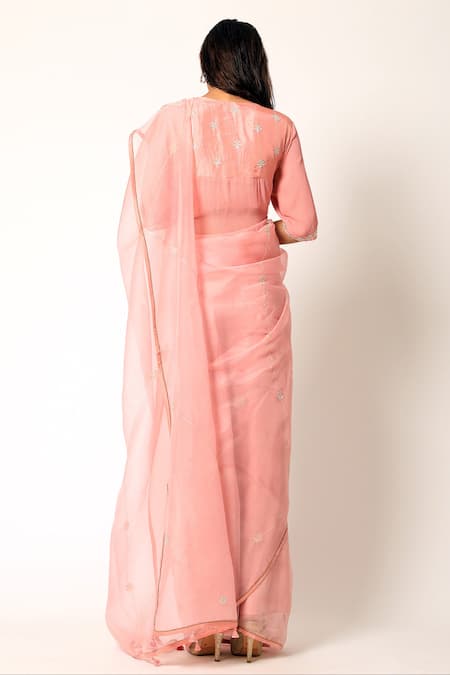 Romaa Organza Embroidered Saree with Blouse 