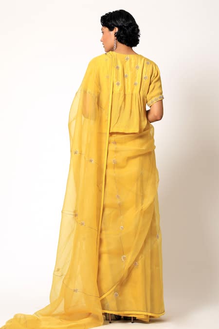 Romaa Organza Embroidered Saree with Blouse 