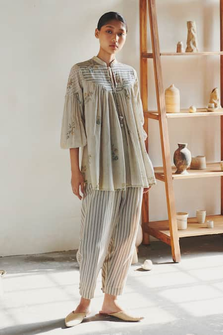 Cord Cotton Printed Top & Pant Set 