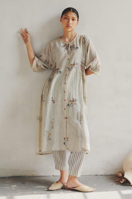 Cord Cotton Embroidered Tunic 