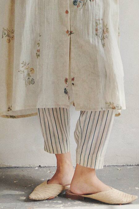 Cord_White 100% Cotton Round Embroidered Tunic_at_Aza_Fashions