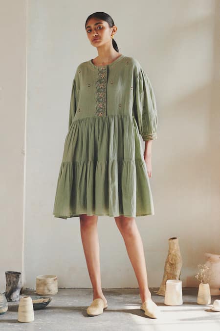 womens cotton tiered dress