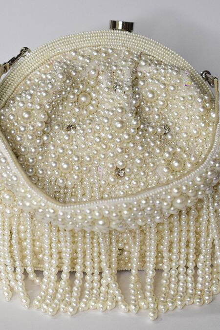 Eena Beige Embroidered Kaasni Velvet Tassel Clutch Online at Aza Fashions Eena_Beige Embroidered Kaasni Velvet Tassel Clutch _Online_at_Aza_Fashions