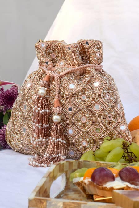 EENA Idika Velvet Potli Bag 