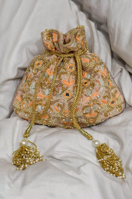 EENA Heli Velvet Potli Bag 