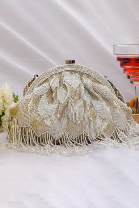EENA Hrutvy Bead Tassel Clutch  