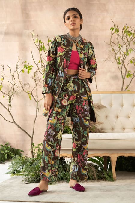 Kalista Printed Jacket & Pant Set 
