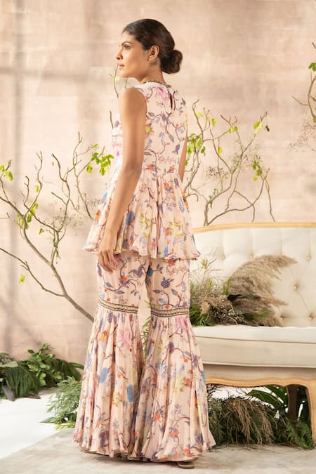 Kalista Printed Top & Sharara Set 