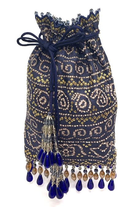 The Garnish Company Bandhej Bead Tassel Polti Bag 