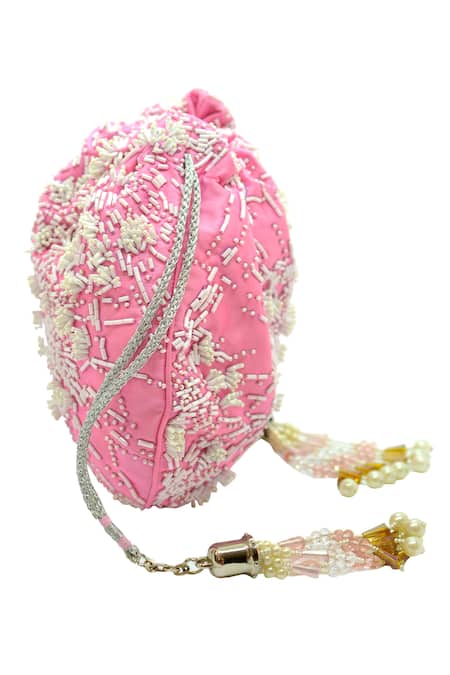 The Garnish Company_Pink Embroidered Florian Polti Bag _Online_at_Aza_Fashions