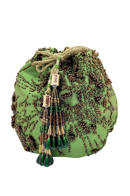 The Garnish Company Green Embroidered Florian Polti Bag