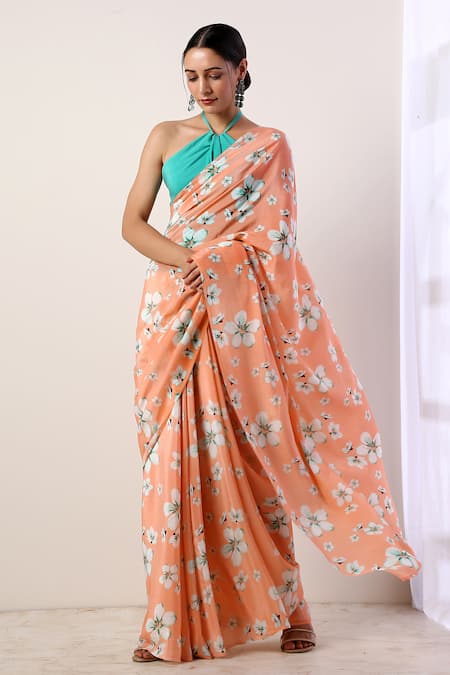 Label Nitika Printed Saree with Unstitched Blouse 