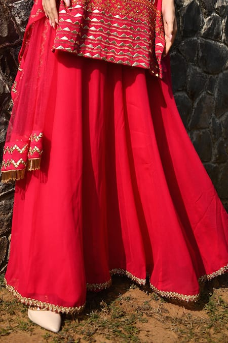 Buy Pooja Rajgarhia Gupta Pink Net, Georgette Round Embroidered Kurta Set Online at Aza Fashions Buy_Pooja Rajgarhia Gupta_Pink Net, Georgette Round Embroidered Kurta Set _Online_at_Aza_Fashions